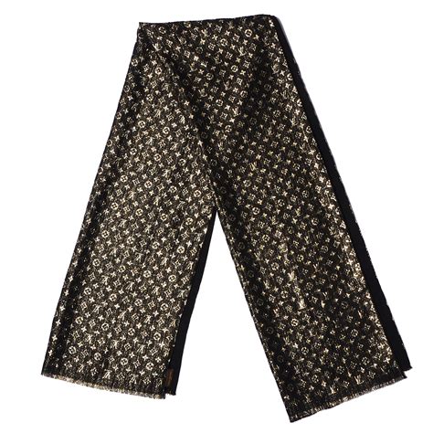 lv monogram so glitter stole|LOUIS VUITTON Silk Monogram So Glitter Stole Black.